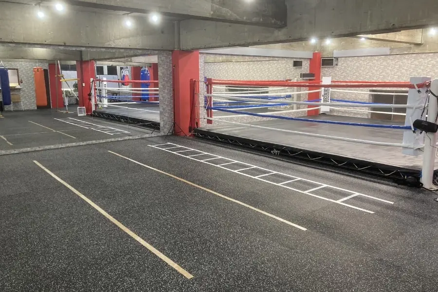 広々としたリングとフリーエリア