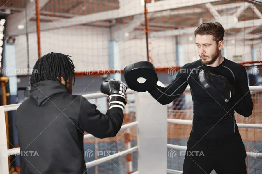 ミット打ちの指導